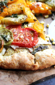 caramelized heirloom tomato and corn galette