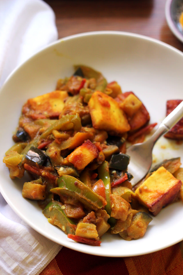 Eggplant, Bell Pepper, and Paneer Curry | Joanne Eats Well With Others