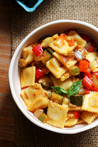 spicy rataouille with ravioli