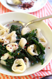 Tortellini and Swiss Chard in Parmesan Broth