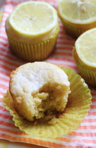 Lemon Ricotta Cornmeal Muffins with Lemon-Vanilla Glaze