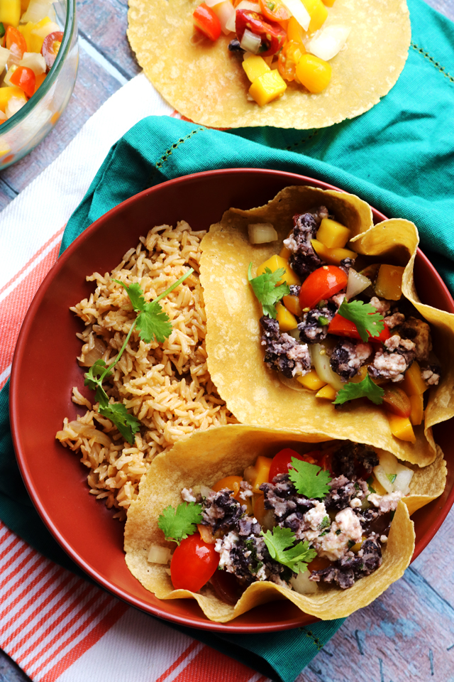 Crispy Black Bean Tacos with Mango Pico de Gallo - Joanne Eats Well ...