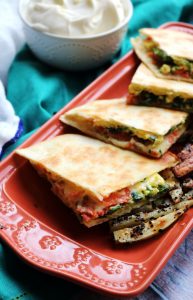 Smoked Salmon and Egg Breakfast Quesadillas with Everything Bagel Fries