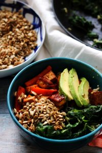 Sweet and Spicy Roasted Vegetable and Tofu Hippie Bowl