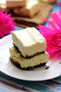 Creamy Mango Coconut Mousse Bars with a Coconut Shortbread Crust