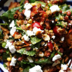 Kale, Cherry, and Bulgur Salad with Savory Pistachio Granola and Goat Cheese