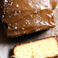 Buttery Pound Cake with Salted Caramel Glaze
