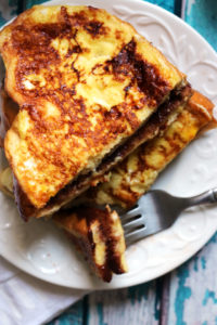 Hazelnut-Cocoa Mascarpone Stuffed French Toast Sandwiches
