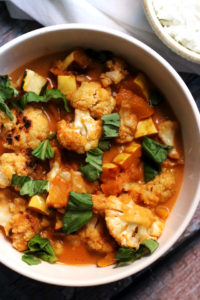 Thai Red Curry with Roasted Cauliflower and Delicata Squash