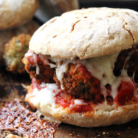 Eggplant Meatball Parm Heroes