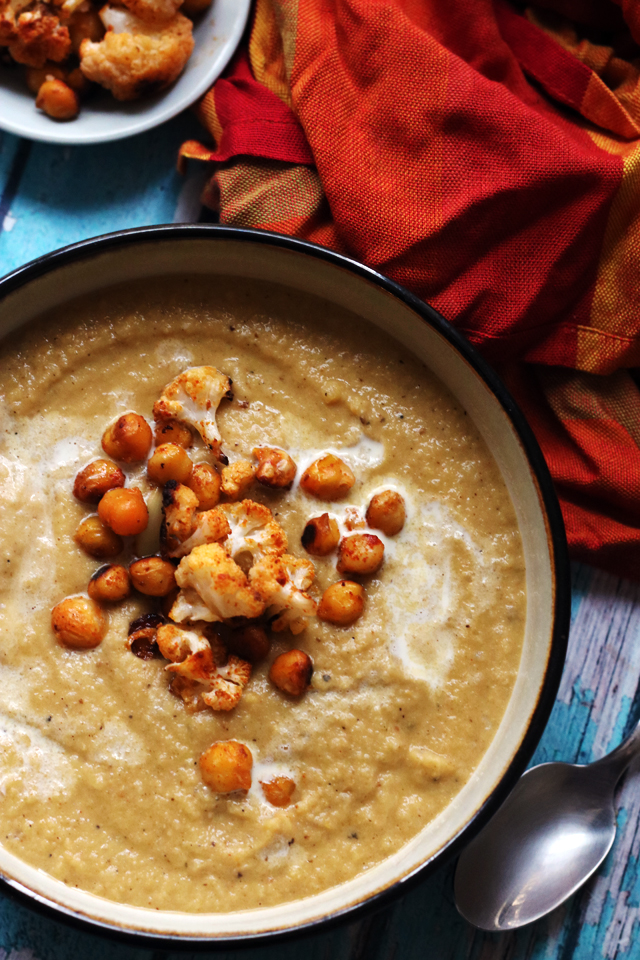 Roasted Cauliflower and Chickpea Soup - Joanne Eats Well With Others