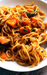 Takeout-Style Sesame Noodles with Butternut Squash and Spinach
