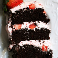 Dark Chocolate Covered Strawberry Layer Cake