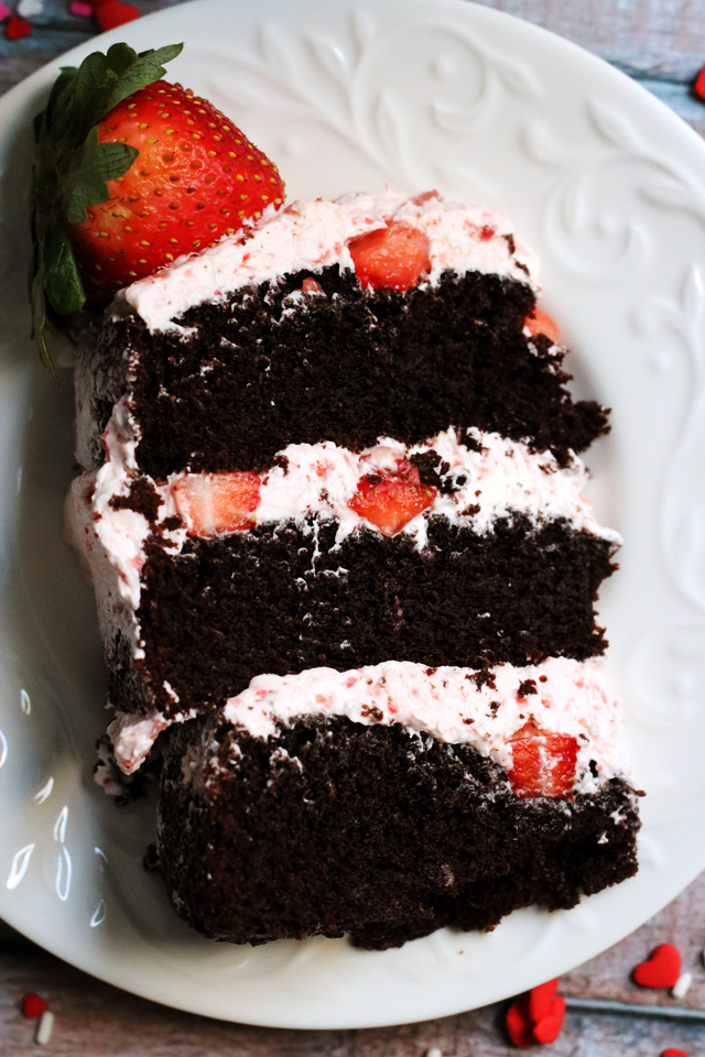 Dark Chocolate Covered Strawberry Cake