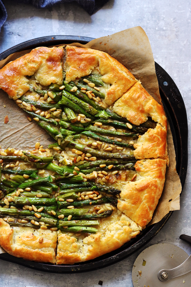 Asparagus, Gruyere, and Pine Nut Galette