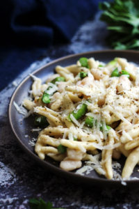 Asparagus and White Bean Cacio e Pepe
