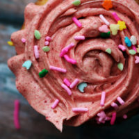 Buttery Vanilla Cupcakes with Raspberry Buttercream