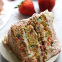 Strawberry Confetti Quadruple Layer Cake