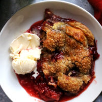Strawberries and Cream Pandowdy with Rye Crust