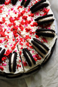 Chocolate and Candy Cane Crunch Layer Cake