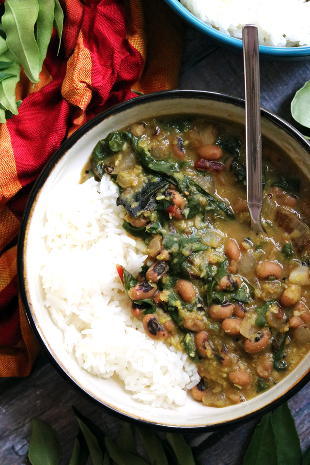 Lucky Black-Eyed Peas, Greens, and Red Lentil Curry - Joanne Eats Well ...