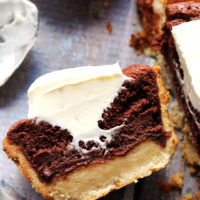 Little Tahini and Molten Chocolate Mousse Tarts with Mascarpone