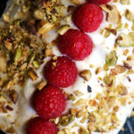 Pistachio Roulade with Raspberries and White Chocolate
