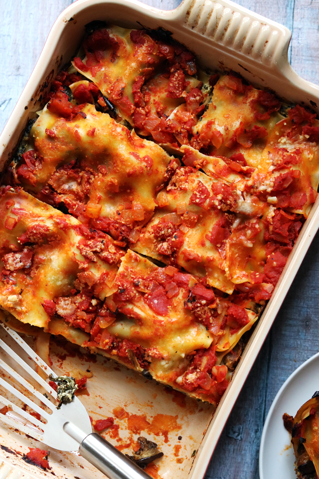 Roasted Eggplant and Swiss Chard Lasagna - Joanne Eats Well With Others