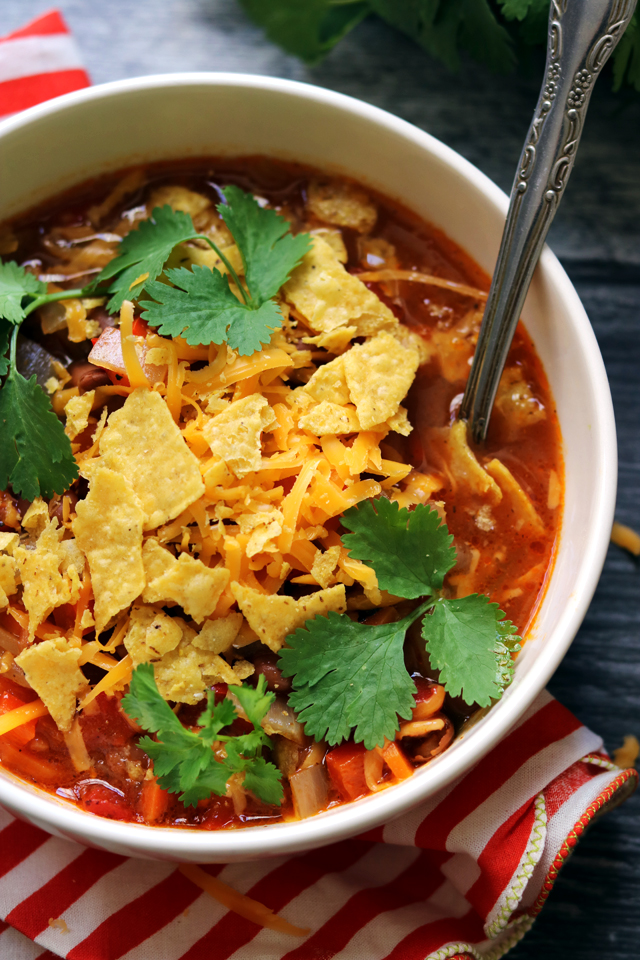 Loaded Pinto Bean and Tortilla Soup - Joanne Eats Well With Others