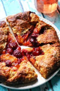 Apricot, Raspberry, and Rose Galette