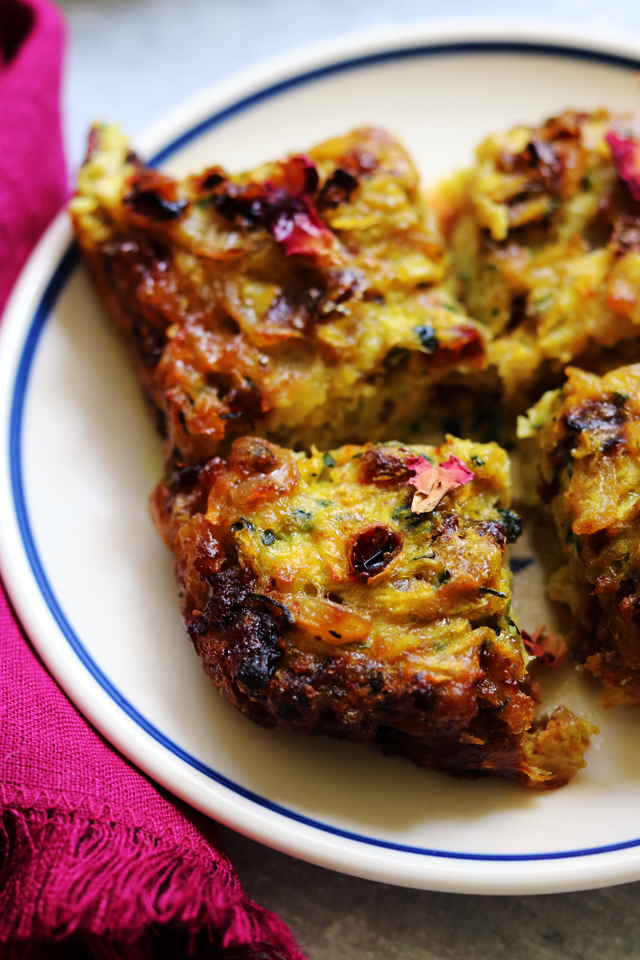 Persian Zucchini Frittata (kookoo kadoo) - Joanne Eats Well With Others