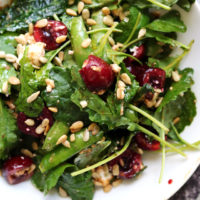 Early Summer Farmer's Market Salad with Cherries, Sugar Snap Peas, and Feta