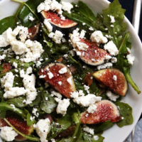 Fresh Fig Salad with Basil, Goat Cheese, and Arugula