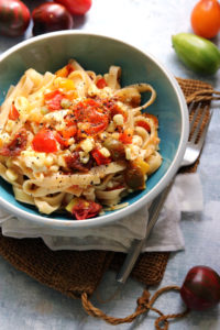 Fresh Summer Corn and Heirloom Tomato Fettuccine