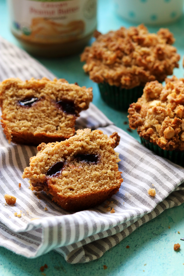 Peanut Butter and Jelly Muffins with Peanut Streusel - Joanne Eats Well ...