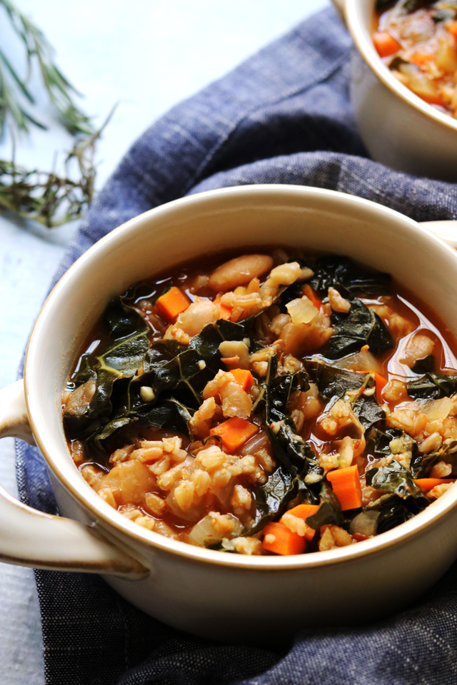 Tuscan White Bean, Kale, and Farro Stew - Joanne Eats Well With Others