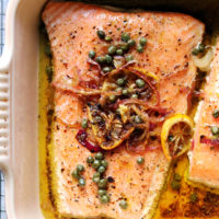 Brown Butter Salmon with Red Onion and Dill