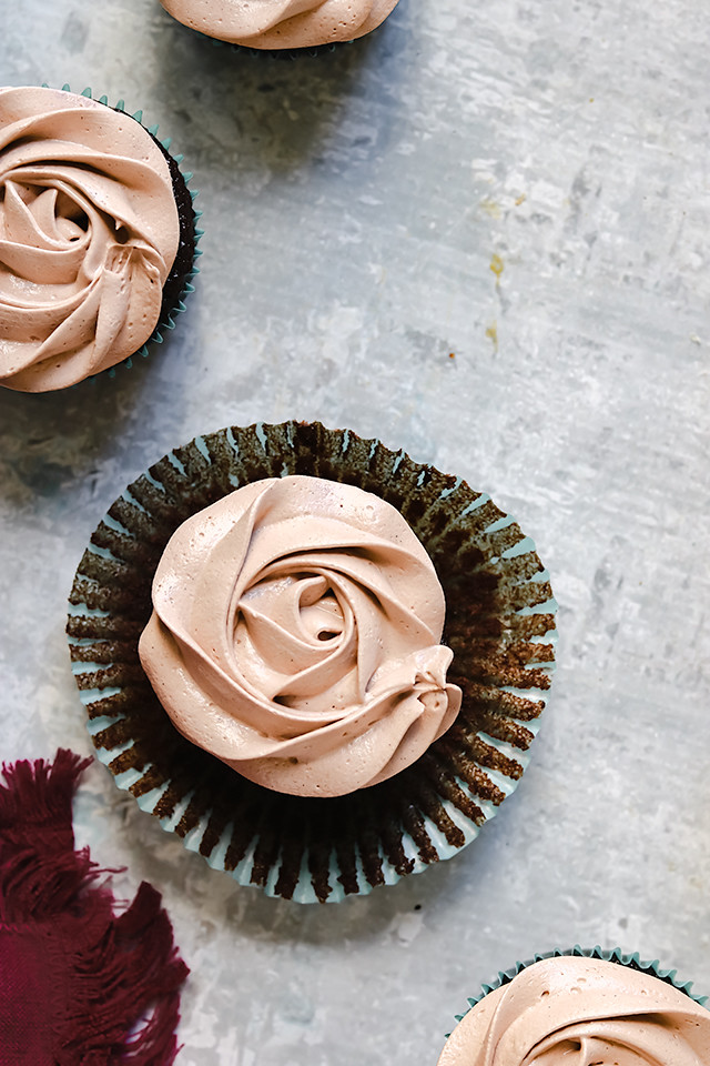 Chocolatey Chocolate Cupcakes with Chocolate Swiss Meringue Buttercream ...