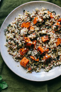 Quinoa and Wild Rice Salad with Sweet Potatoes, Feta, and Sumac