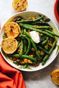 Creamy Spiced Chickpea Stew with Burnt Lemon and String Beans