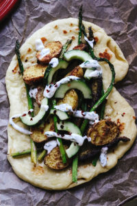 Use-What-You've-Got Roasted Vegetable and Naan Wraps