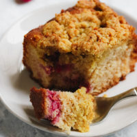 Pistachio and Raspberry Crumb Cake