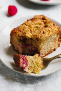 Pistachio and Raspberry Crumb Cake