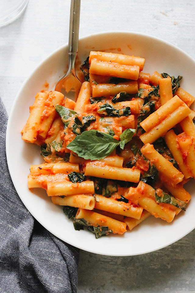 Pasta With Tomato Basil Cream Sauce Joanne Eats Well With Others