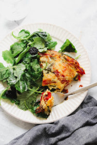 Sweet Pepper and Cheddar Clafouti