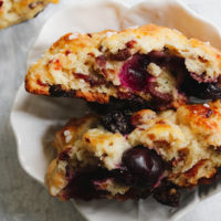 Double Cherry Greek Yogurt Scones