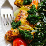 Spiced Salmon Skewers with Parsley Oil