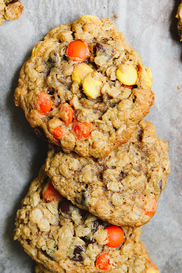 Double Peanut Chocolate Chip Monster Cookies