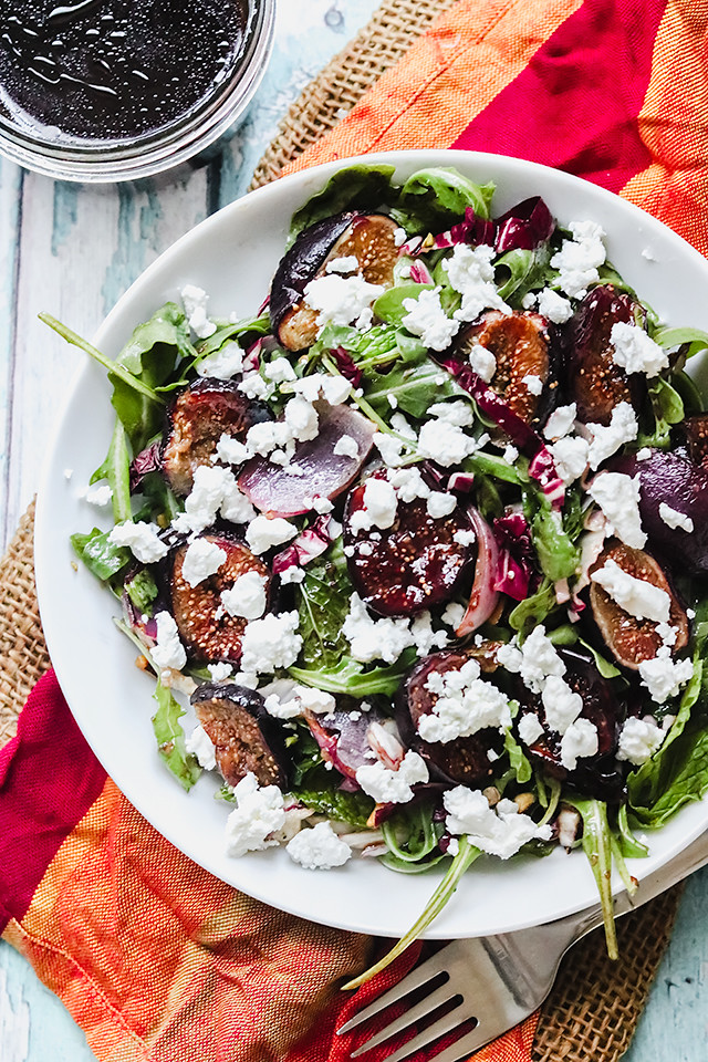 Roasted Fig and Onion Salad with Radicchio Goat Cheese - Joanne With Others