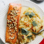 Salmon Meuniere with Gruyere-Roasted Cabbage